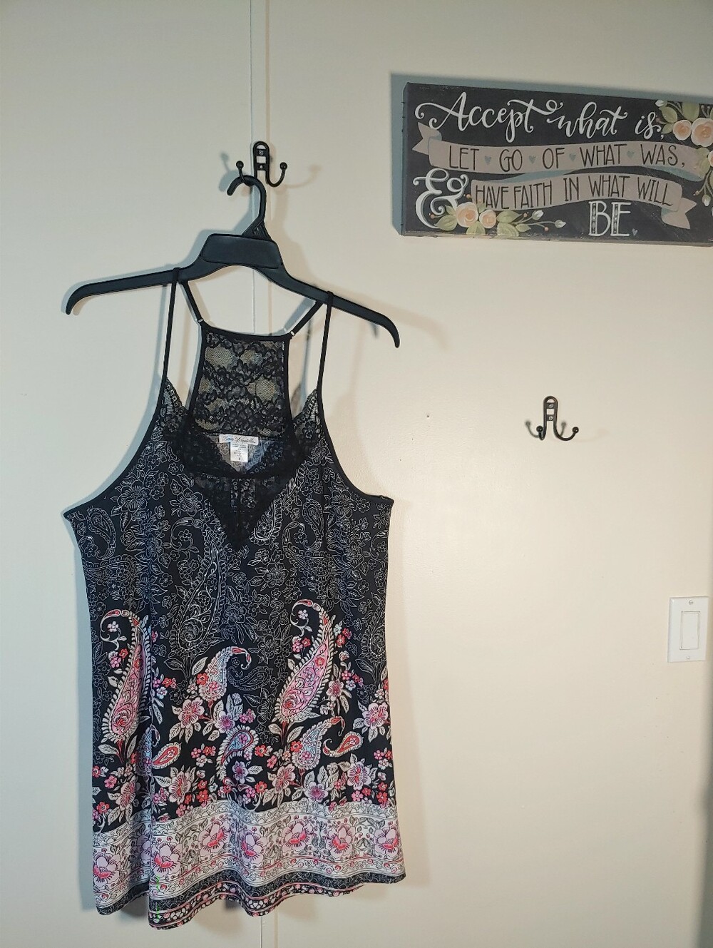 Like New Large Linea Donatella Black Lace Gorgeous Boho Nightgown